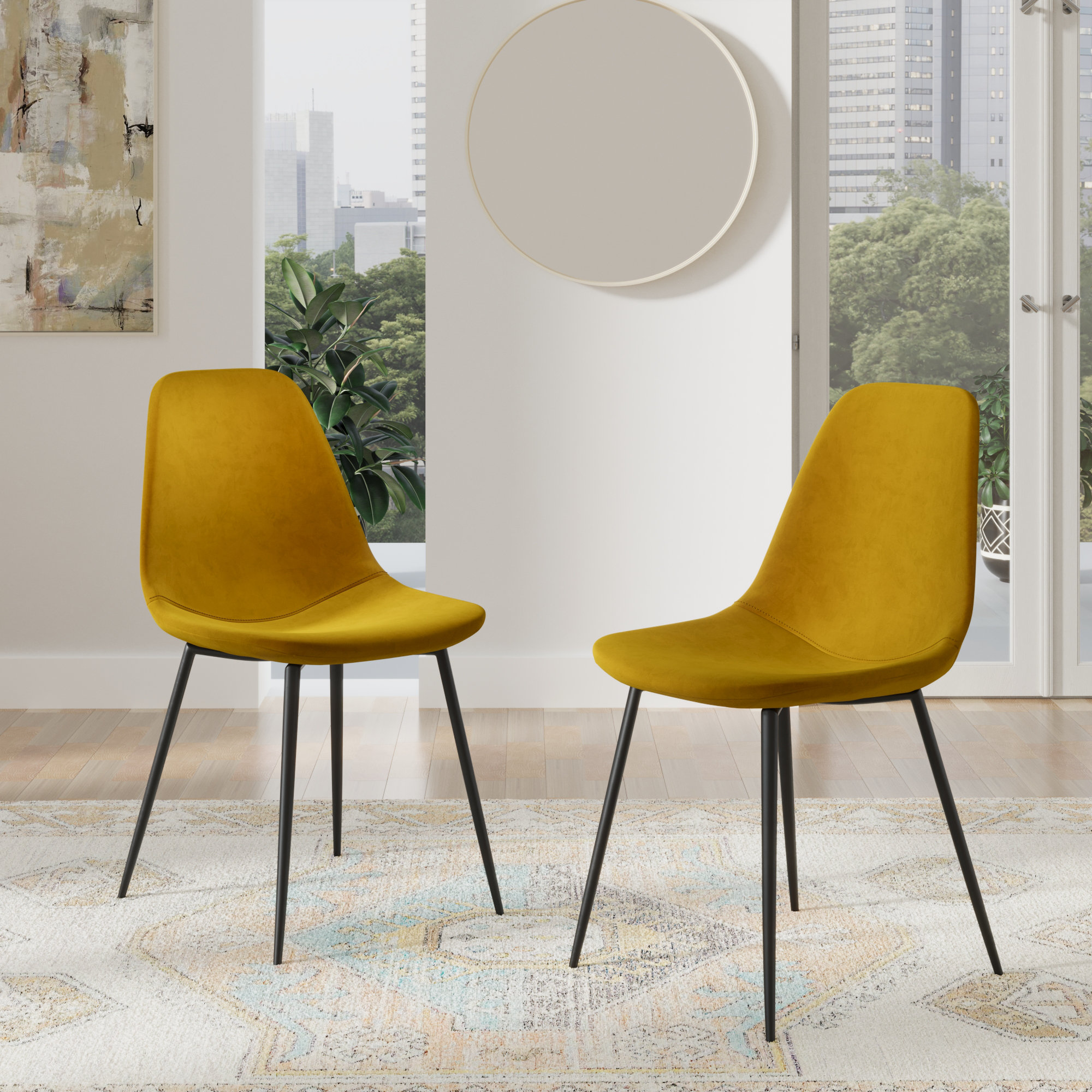 Kody Performance Velvet Dining Chair, Bella Gold Performance Velvet