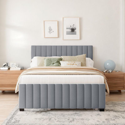 Lit plateforme en velours avec lit gigogne simple Modern