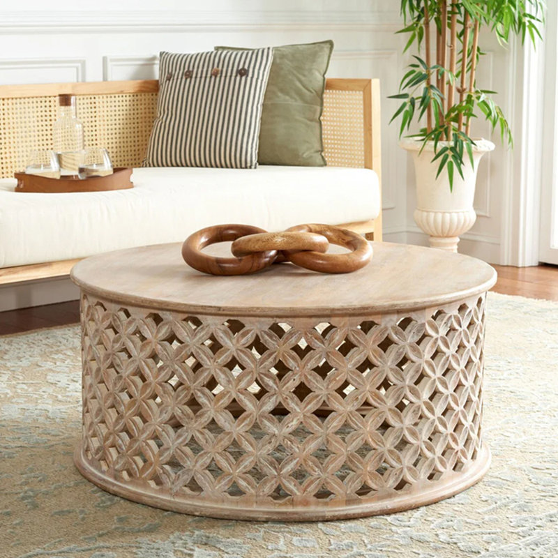 Table basse ronde simple de style américain., Burlywood