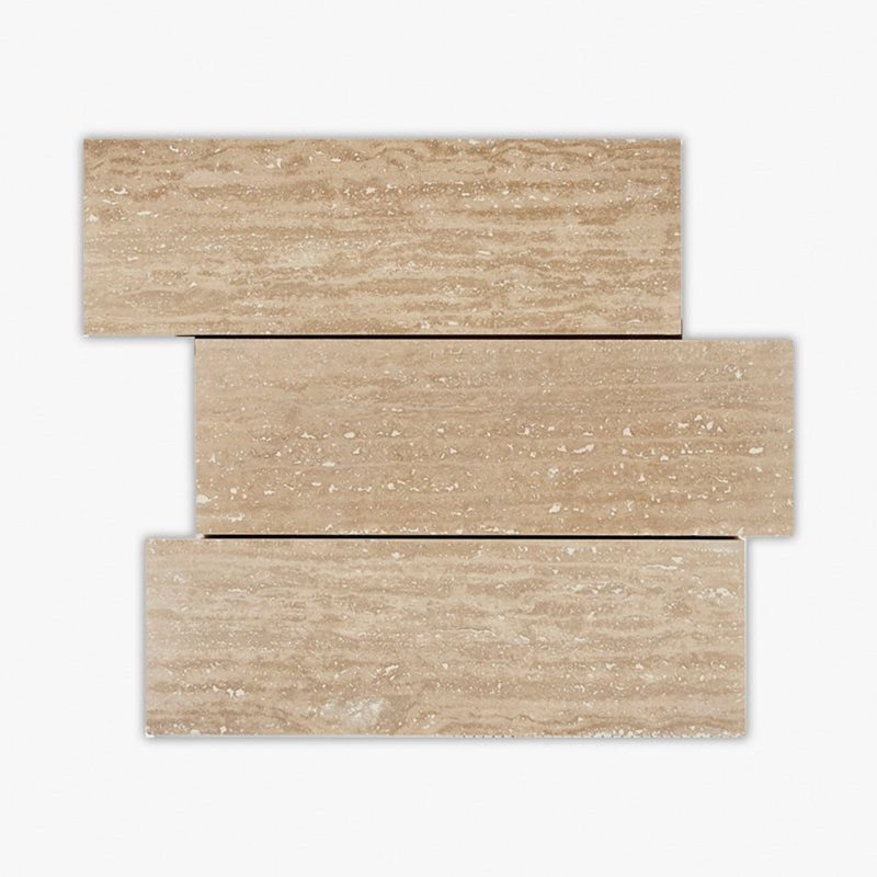 Ivory Brushed Naples Travertine Mosaic
