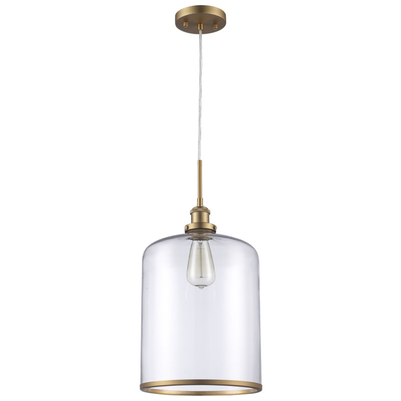 Luminaire suspendu en pot 1 lumière Edremit, Or antique, 10.35"