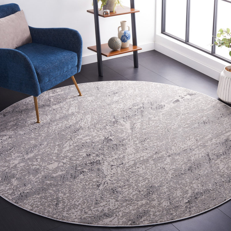 Konca Performance Abstract Rug, Round 6'7"