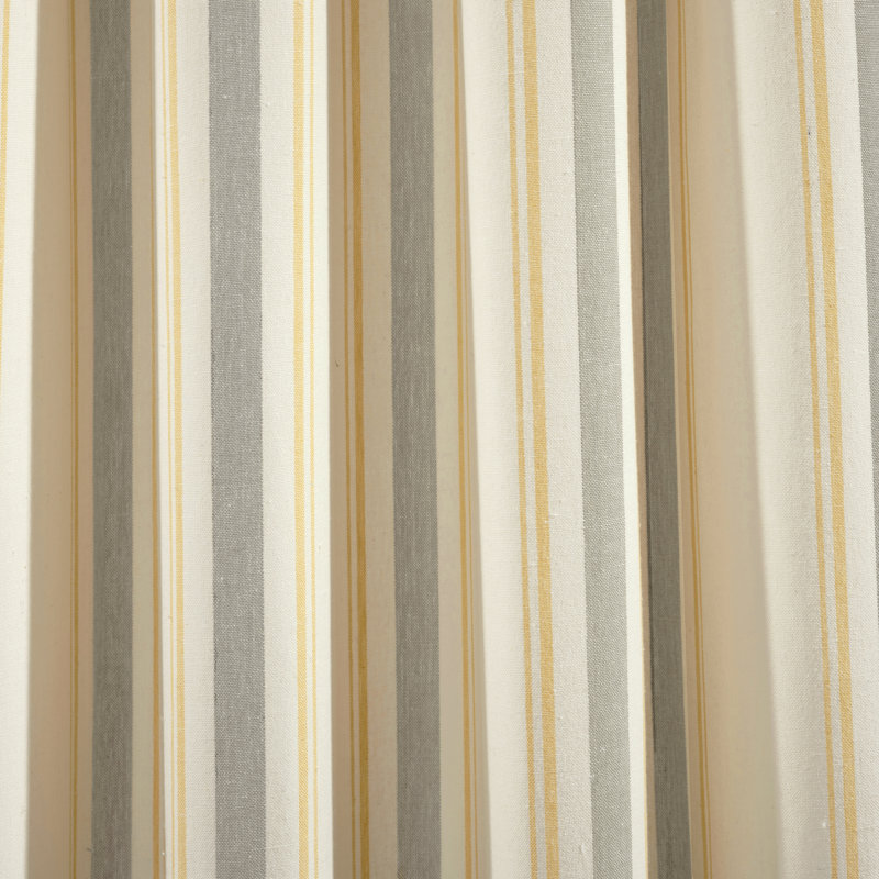 95" Yellow and Gray Cotton Blend Light-Filtering Rod Pocket Curtain Panels