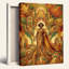 Tableau Art Déco Femme aux feuilles d'automne, sur toile tendue, ensemble de 1-2095830689