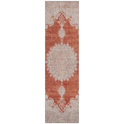 Lyra Orange Washable Indoor-Outdoor Rug - 