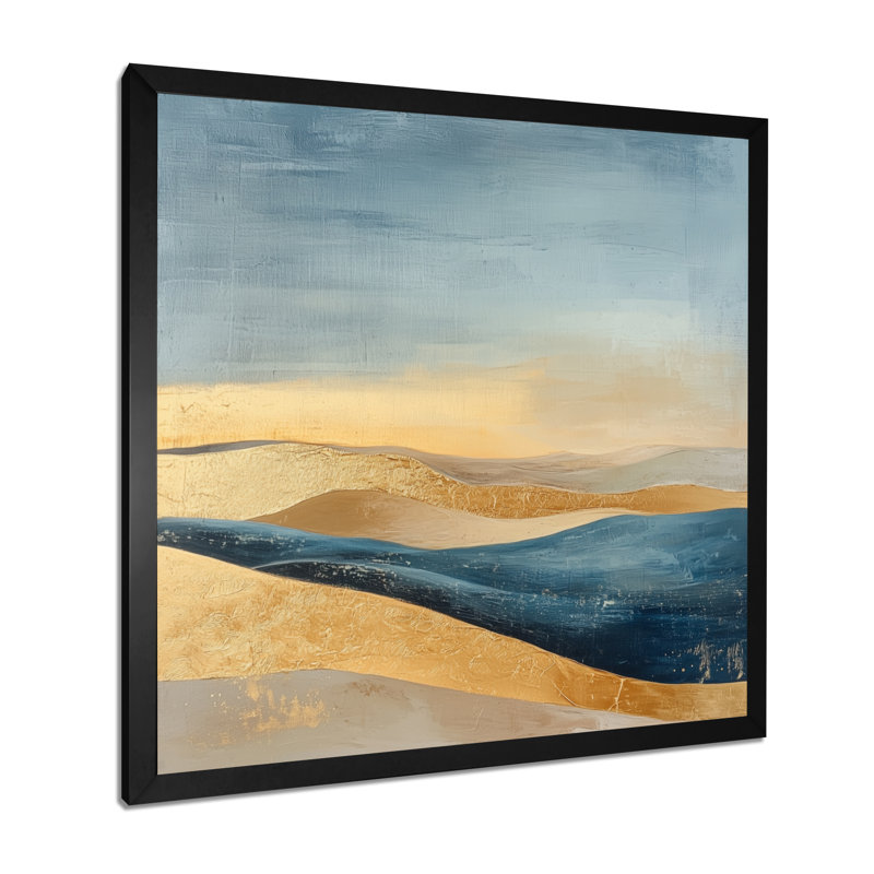 Dunes du désert doré - Tableau encadré, H 36 po x l 36 po, Cadre photo noir