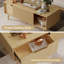 47" Natural Wood Style Coffee Table With Drawer