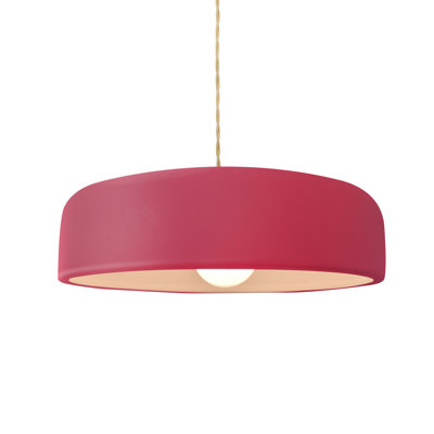 Radiance - Luminaire suspendu 1 lumière Spire - Cerise - Nickel brossé - l 13 po x H 4 po - DEL dédiée - cordon torsadé beige