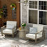 Hamarto Aluminum Patio Swivel Club Chairs With Olefin Cushions