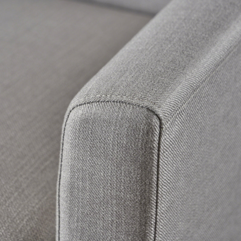 Celyn Upholstered Armchair, Light Gray Polyester