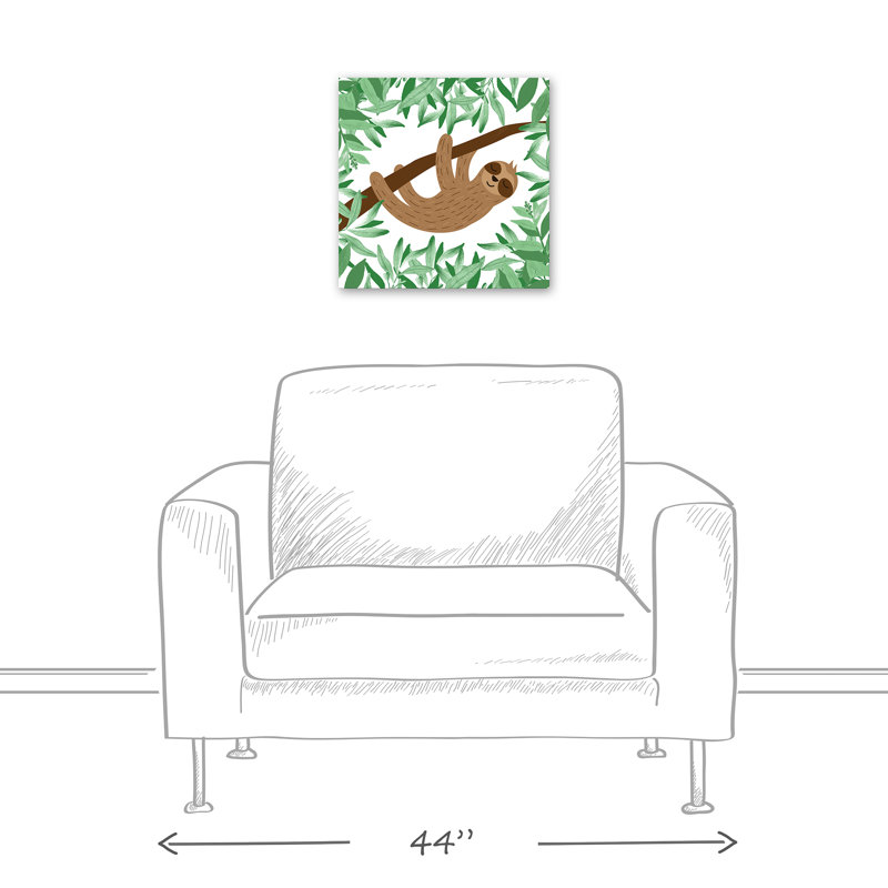 «Brazos Sleepy Sloth», art sur toile, H 16 po x l 16 po x P 1,25 po