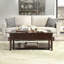 Table basse en noyer avec plateau relevable