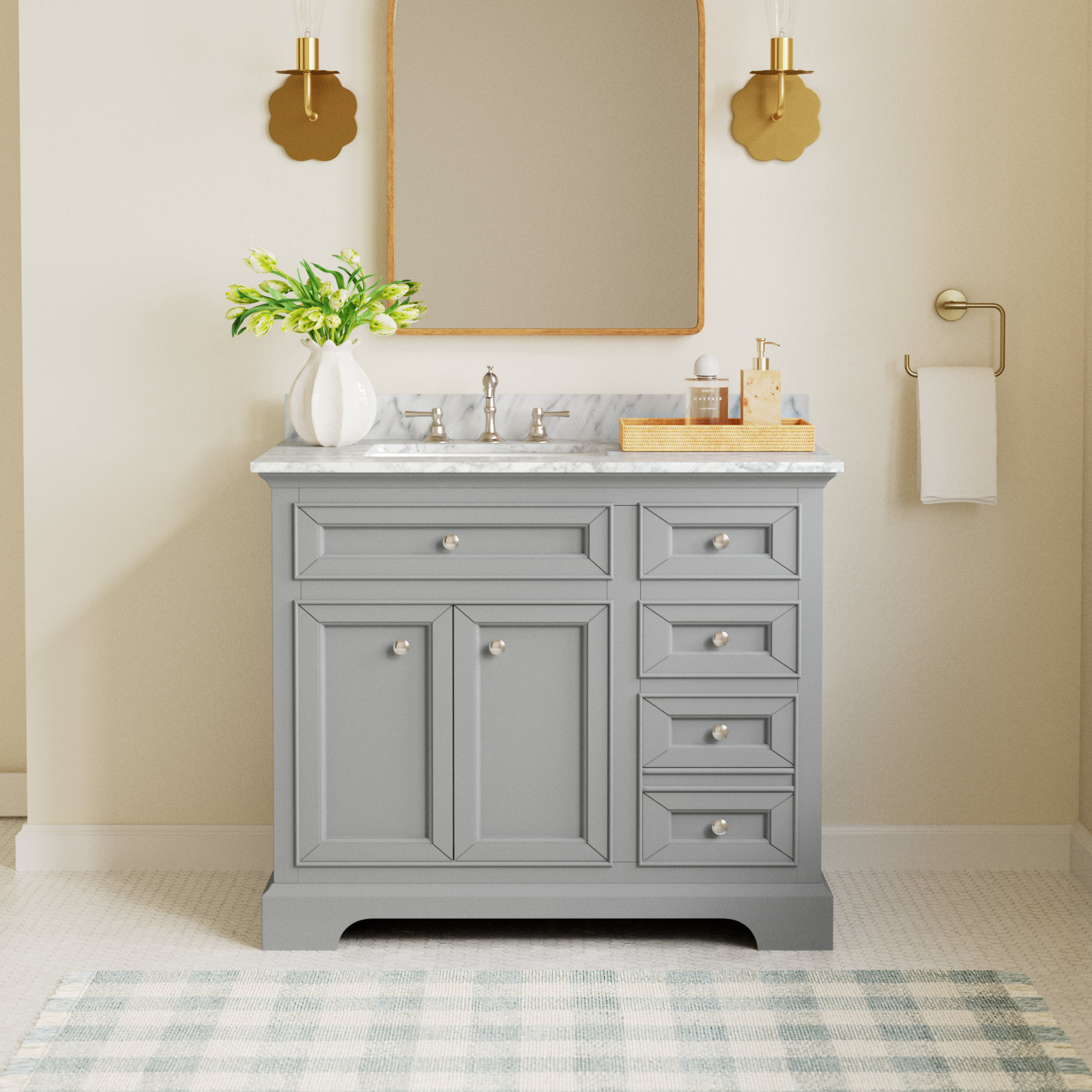 Amiri 37'' Single Bathroom Vanity, Gray