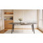 Modern Grey Dining Table, Sintered Stone Top with Marble Vein Pattern, Four Carbon Steel Feet-289174810