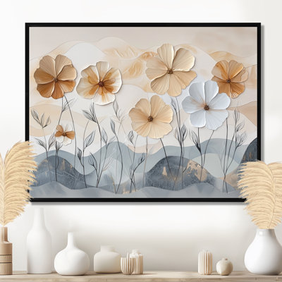Meghan Soft Creame Morning Glory Flowers Field III - Morning Glory Wall Art