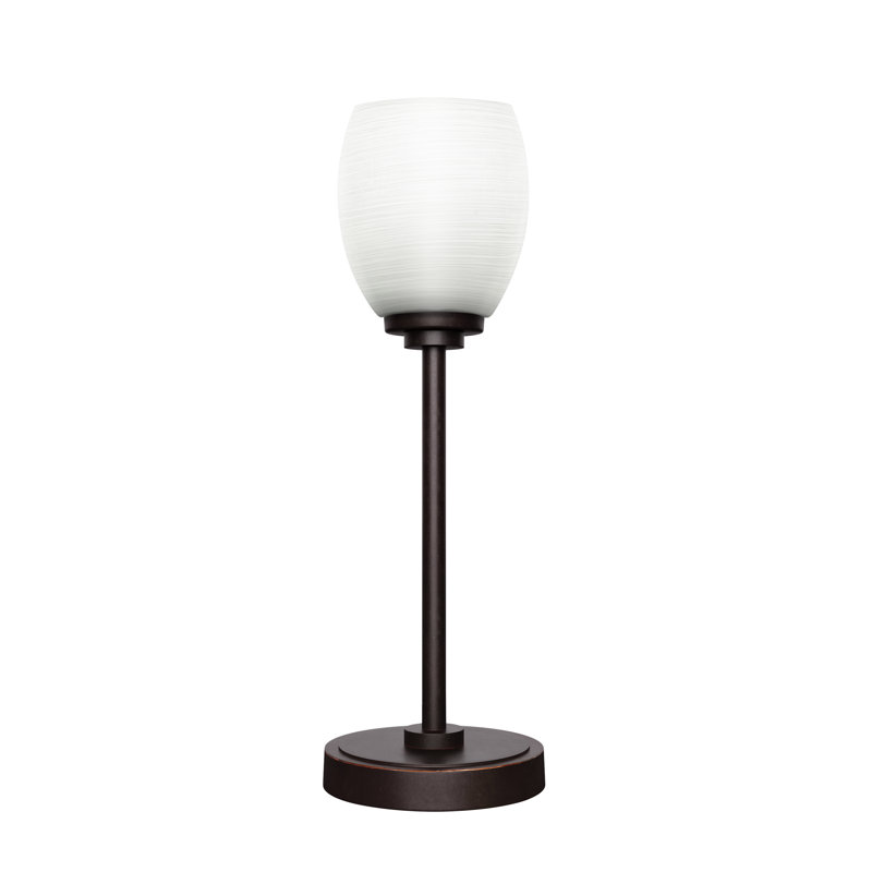Aneka Accent Lamp Shown With 5" Glass, White, Dark Granite