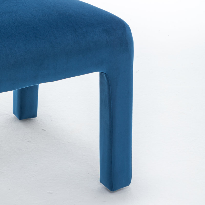 Cowger Velvet Upholstered Side Chair, Navy