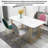 Nordic modern minimalist rectangular marble dining table-1952148242
