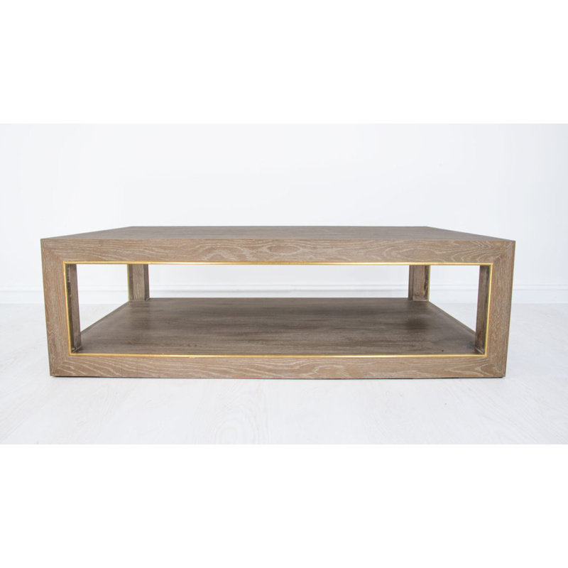 Odette Solid Wood Coffee Table, Natural Oak