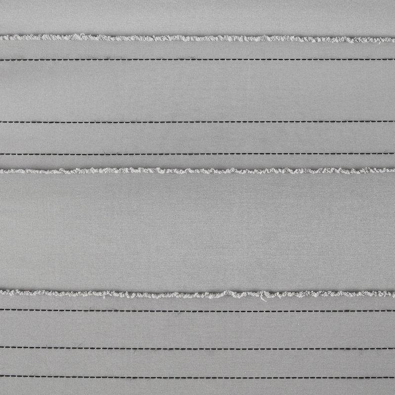 Édredon gris à pinces, 4 pièces, lavable à la machine, - étiqueté, avec coussin décoratif, avec motif tissé et 2 taies décoratives, rembourrage, preuve