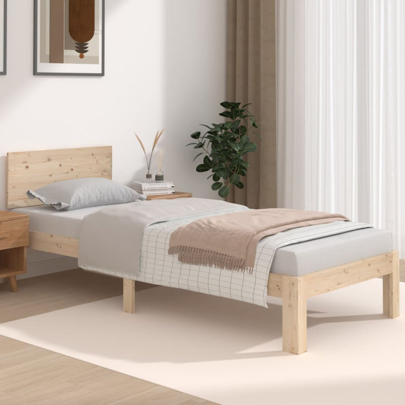 Bed Frame Solid Wood, natural, Small Double (4')