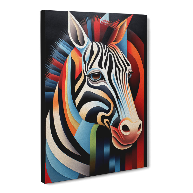 Zebra Hard Edge No.2 - Wrapped Canvas, 76cm H x 50cm W x 3cm D