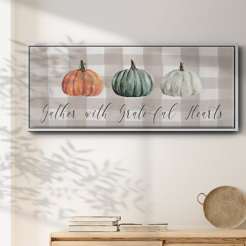 «Gather With Grateful Hearts», toile encadrée