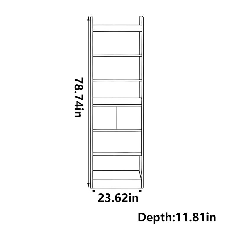 Nowell, (6 tablettes) H 78,74 po x l 23,62 po x P 11,81 po, Gris