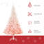 Arbre de Noël artificiel épinette non éclairé 6 pi avec branches réalistes et 800 pointes, rose-554313650