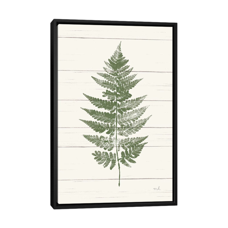 «Fern Print I», impression sur toile, H 26 po x l 18 po x P 1,5 po, Toile avec cadre noir, Pas de tapis