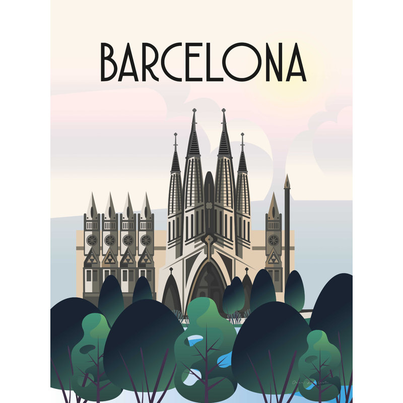 Barcelona - reproduction sur toile tendue, H 24 po x l 18 po