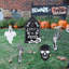 Ensemble de piquets de jardin d'Halloween en métal 5 pièces Skull Hand Ghost Yard Decorations