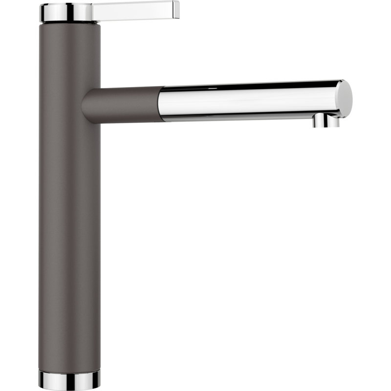 Linee Pull Out Single Lever Monobloc Tap, Rock grey/Chrome