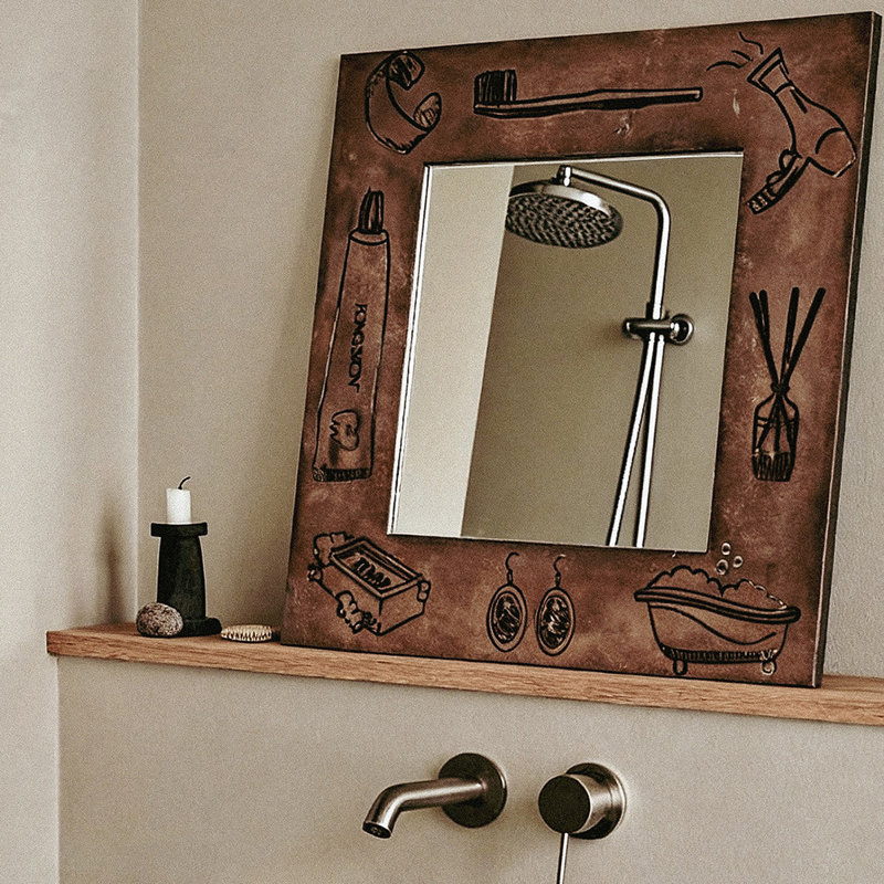 Miroir mural carré en plastique