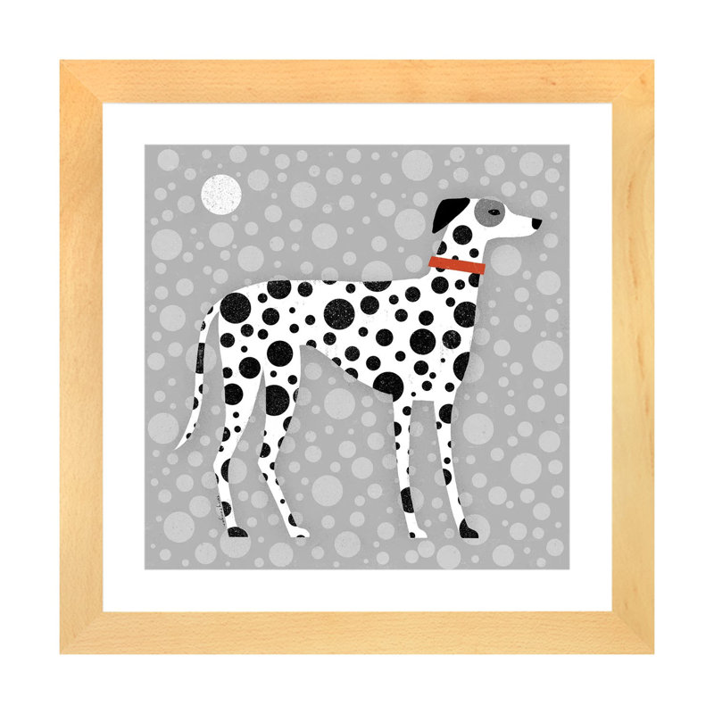 Dalmatien par Terry Runyan - impression, Blanc, Papier avec cadre beige, H 24 po x l 24 po x p 1 po