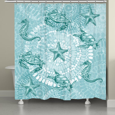 Elsie Sea Life Medallion Shower Curtain