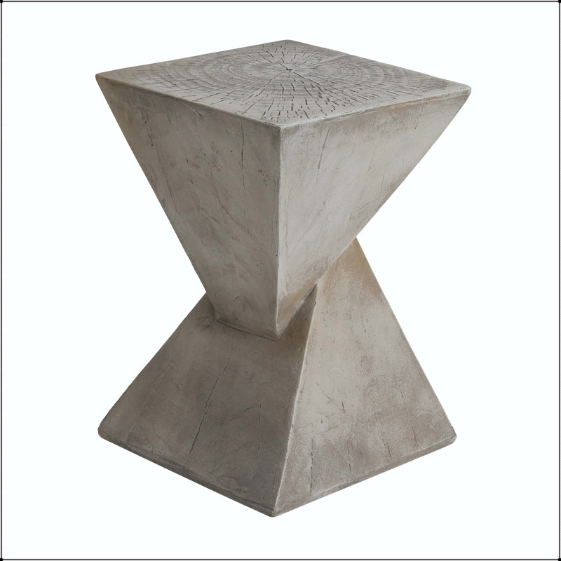 Table d'appoint TESS Modern - forme de sablier torsadé, gris clair, sans assemblage, Light Gray