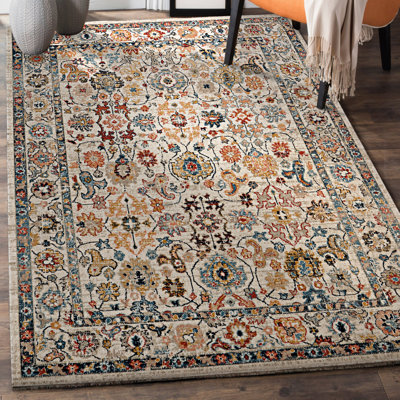 Tapis oriental rectangulaire en polyester tissé à la machine brun