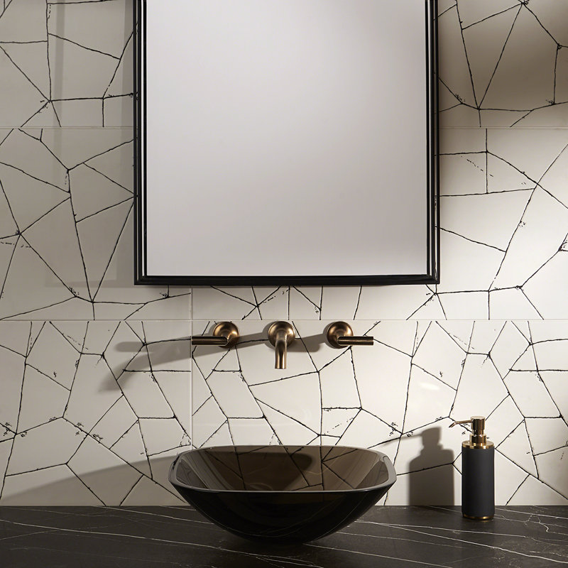 Fissure 16" x 32" Porcelain Wall Tile (10.32 Sq. Ft. / case), White