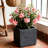 Large Magnesium Oxide Planter Of 4, 16.9" To 9.25" , Grey Modern Planters With Drainage For Patio Decor 14.37" 11.6" Style Balcony And Outdoor