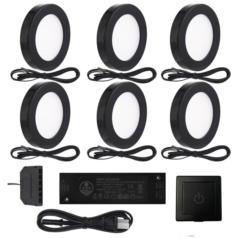 Mini-gradateur câblé à fiche 2,56 "4000K DC12V 1,8W 4000W pour éclairage sous l'armoire