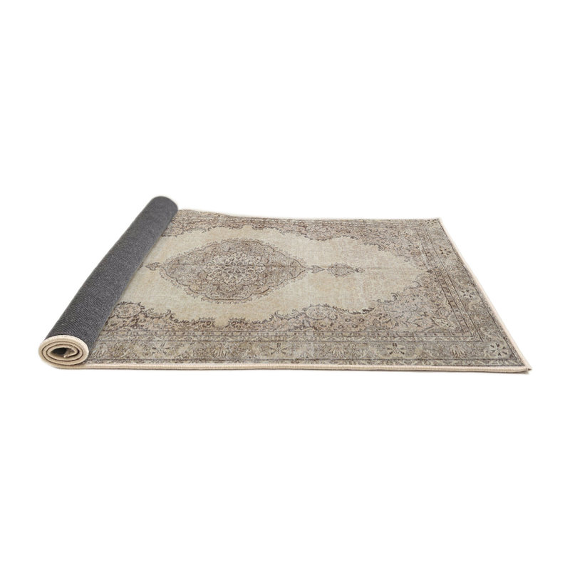 Tapis oriental en laine crème / gris, Rond 8 pi