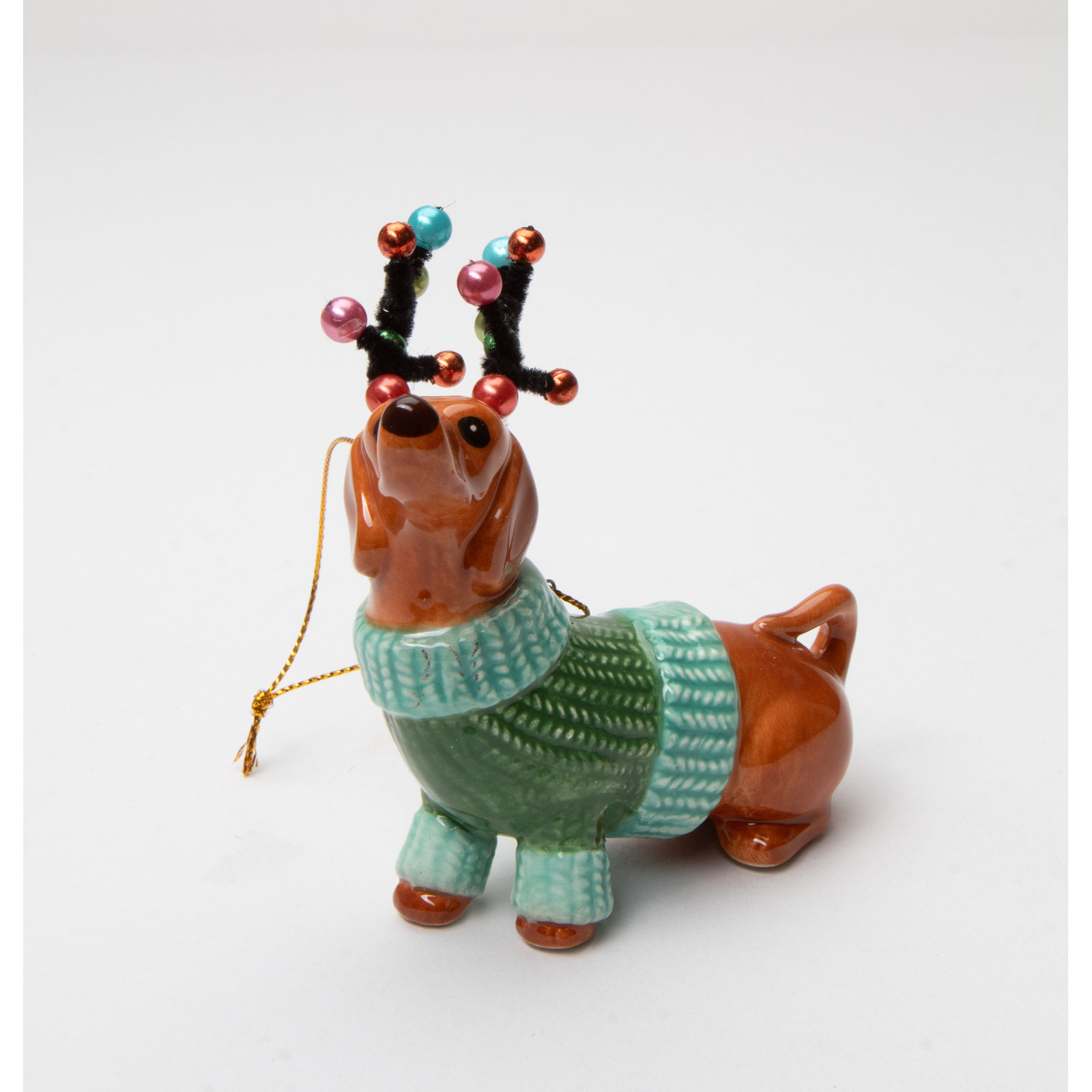 3.875'' Handmade Ceramic Hanging Figurine Ornament