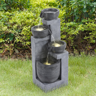 Outdoor Cascade Fountain with Lights