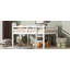 Lit mezzanine double en bois d'hévéa avec échelle VertiNest-115675286