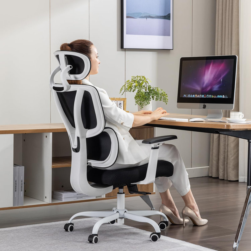 Chaise de bureau Laurissa, Blanc