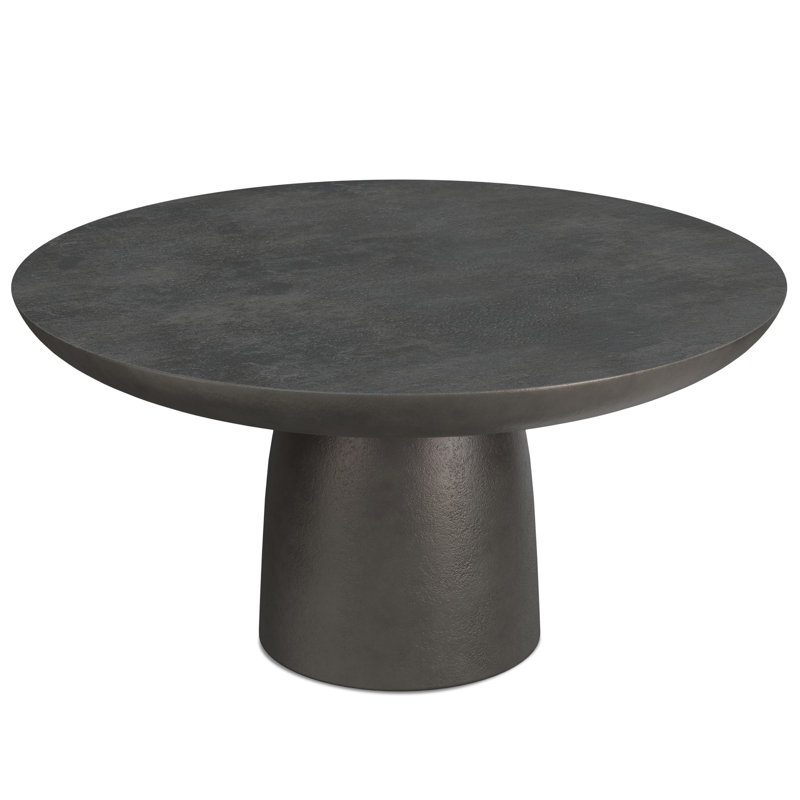 Alexa 30" Round Black Nickel Cast Aluminum Coffee Table