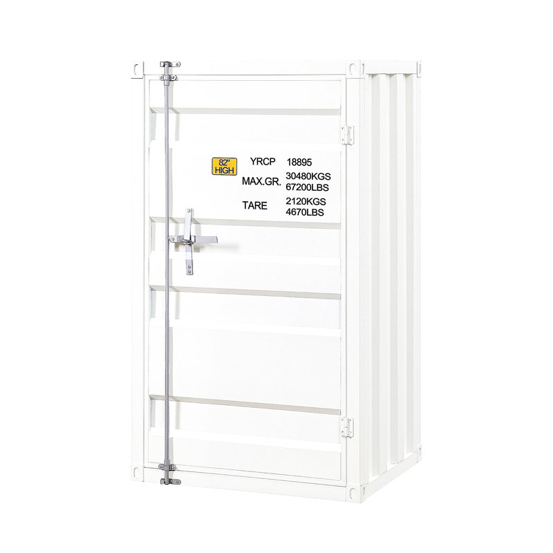 Commode 1 porte avec serrure de contenant, Blanc