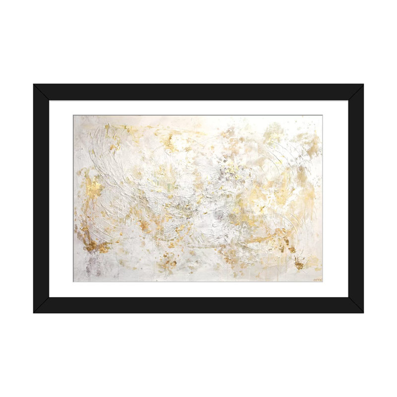 «White Flex» par Swiger Osnat Tzadok, reproduction sur toile, H 16 po x l 24 po x P 1 po, Papier d'art encadré noir, Blanc