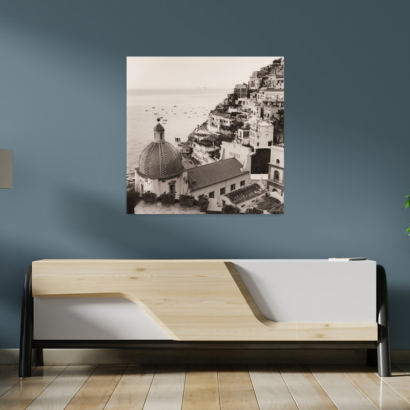 Positano Vista, art abstrait de l'architecture côtière, H 36 po x l 36 po